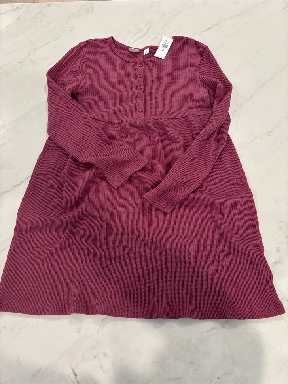 GAP Girls' Ribbed Long-Sleeve Dress - Berry